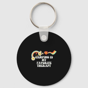 Cool groovy citaat kamperen is favoriete therapie sleutelhanger