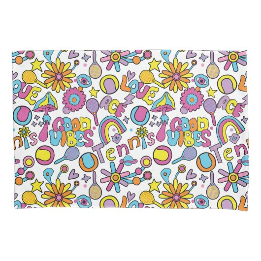 Cool 🎾 groovy pastel tennis kussensloop (Voorkant)