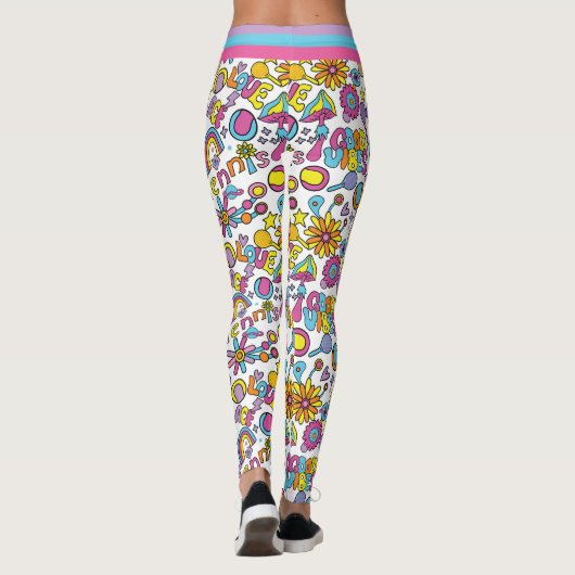 Cool 🎾 groovy pastel tennis leggings (Achterkant)