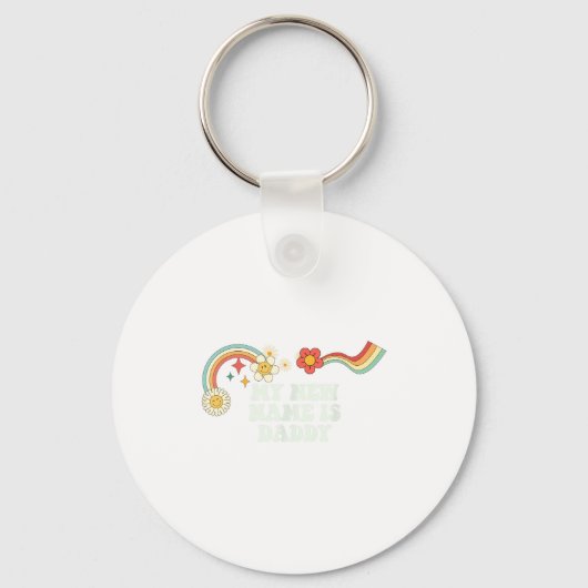 Cool Groovy Quote My New Name Is Daddy Saying Art Sleutelhanger (Voorkant)