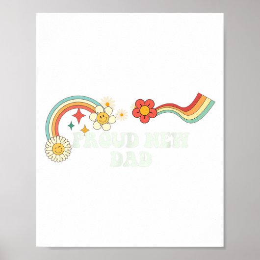Cool Groovy Quote Proud New Dad Saying Art  Poster (Voorkant)