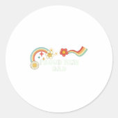 Cool Groovy Quote Proud New Dad Saying Art  Ronde Sticker (Voorkant)