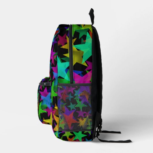 Cool Groovy Rainbow Stars Bedrukte Rugzak (Rechts)