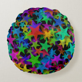 Cool Groovy Rainbow Stars Rond Kussen
