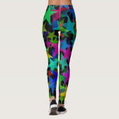 Cool Groovy Regenboog Sterren Leggings (Achterkant)