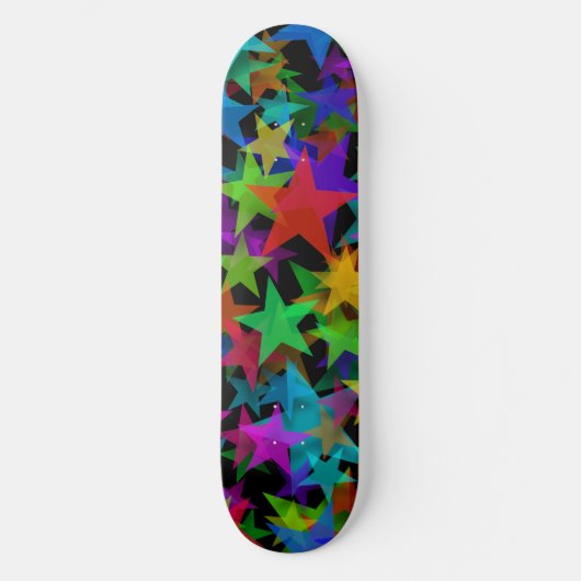 Cool Groovy Regenboogsterren Persoonlijk Skateboard (Voorkant)