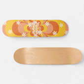 Cool Groovy Retro  Flower Power Skateboard (Horizontaal)