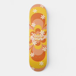 Cool Groovy Retro  Flower Power Skateboard