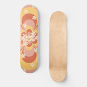 Cool Groovy Retro  Flower Power Skateboard (Voorkant)