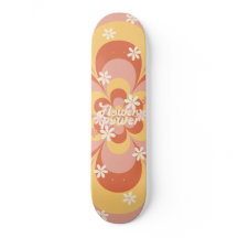 Cool Groovy Retro  Flower Power Skateboard