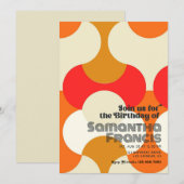 Cool Groovy Retro verjaardagsfeestje Kaart (Voorkant / Achterkant)