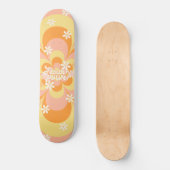 Cool Groovy Retro Vintage Flower Power Skateboard (Voorkant)