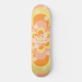 Cool Groovy Retro Vintage Flower Power Skateboard