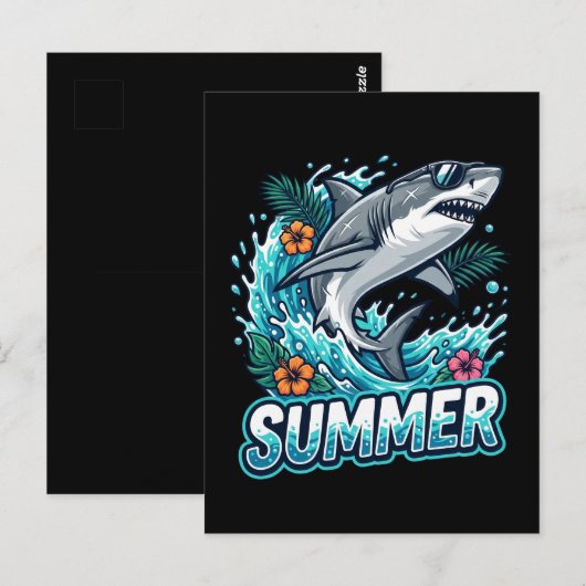 Cool Grote Witte Haai Springend - zomer dier  Briefkaart (Voorkant / Achterkant)
