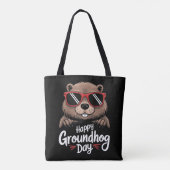 Cool Groundhog Day Bosmardier | Grappige Februari Tote Bag (Achterkant)