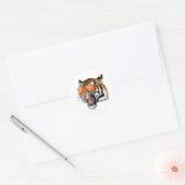 Cool Growling Bengaalse tijger met zonnebril Ronde Sticker (Envelop)