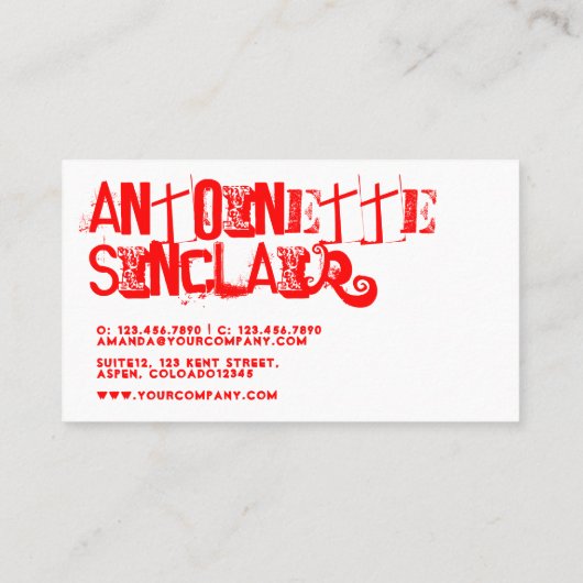 Cool Grunge Antiek Dealer Visitekaartje (Achterkant)