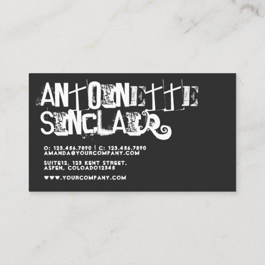 Cool Grunge Antiek Dealer Visitekaartje (Achterkant)