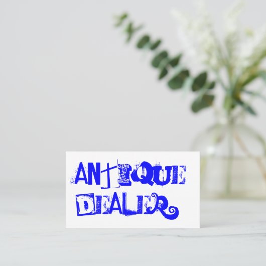Cool Grunge Antiek Dealer Visitekaartje (Staand voorkant)