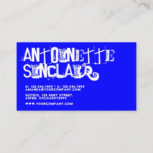 Cool Grunge Antiek Dealer Visitekaartje (Achterkant)