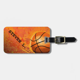 Cool Grunge Basketball Abstracte Art, gepersonalis Bagagelabel