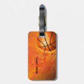 Cool Grunge Basketball Abstracte Art, gepersonalis Bagagelabel (Achterkant verticaal)