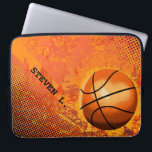 Cool Grunge Basketball Abstracte Art, gepersonalis Laptop Sleeve<br><div class="desc">Persoonlijke cadeautjes voor basketbalspelers of basketbalfans/fanatici. Gelieve te personaliseren het met uw eigen tekst of de knoop "aanpast het"om naar het ontwerphulpmiddel te gaan waar u tekst kunt toevoegen,  de doopvont,  de tekstgrootte,  de tekstkleur,  tekst het plaatsen en meer veranderen.</div>
