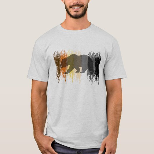 Cool Grunge Beer Schaduw Gay Bear Pride T-shirt (Voorkant)