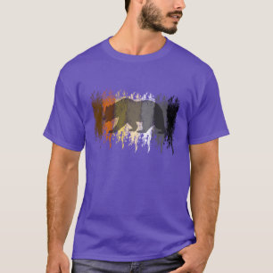 Cool Grunge Beer Schaduw Homoseksuele Beer Pride T-shirt