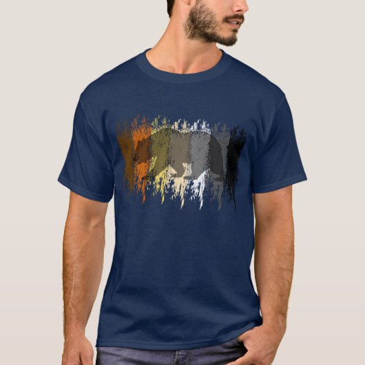 Cool Grunge Beer Shadow Gay Beer Pride T-shirt (Voorkant)