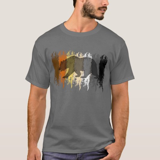 Cool Grunge Beer Shadow Gay Beren Pride T-shirt (Voorkant)