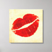 Cool Grunge Big Red Lips Canvas Print (Voorkant)