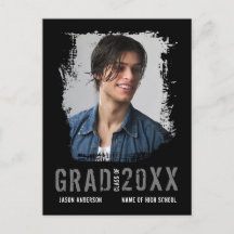 Cool Grunge Black 1 Foto Afstuderen Aankondiging