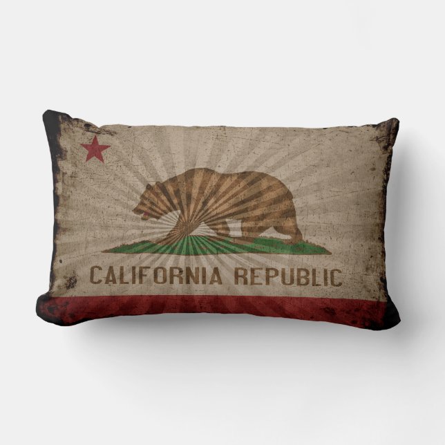 Cool Grunge California Flag Kussen (Voorkant)