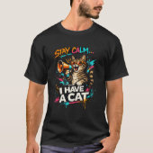 Cool Grunge Cat Lover Tee with Megaphone T-shirt (Voorkant)