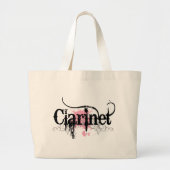 Cool Grunge Clarinet Gift Grote Tote Bag (Voorkant)