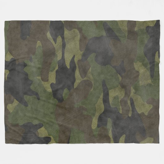 Cool Grunge Green Camo Custom Fleece Dekens (Voorkant (Horizontaal))