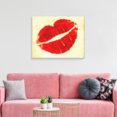 Cool Grunge Grote Rode Lippen Canvasprint Canvas Afdruk (Insitu (Woonkamer))