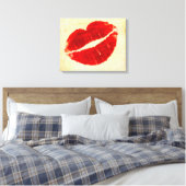 Cool Grunge Grote Rode Lippen Canvasprint Canvas Afdruk (Insitu (Slaapkamer))