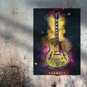 Cool Grunge Guitar Art, gepersonaliseerd Poster