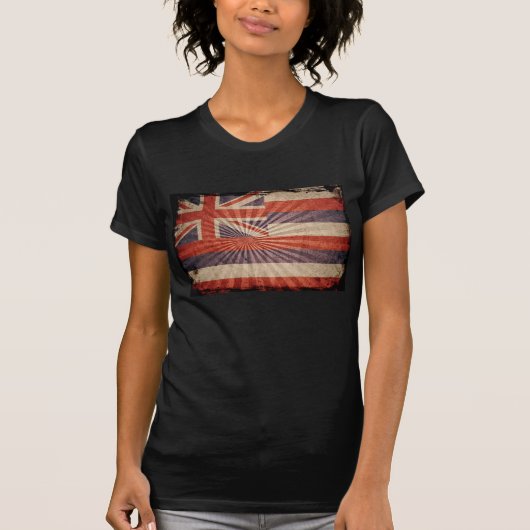 Cool Grunge Hawaii Vlag T-shirt (Voorkant)