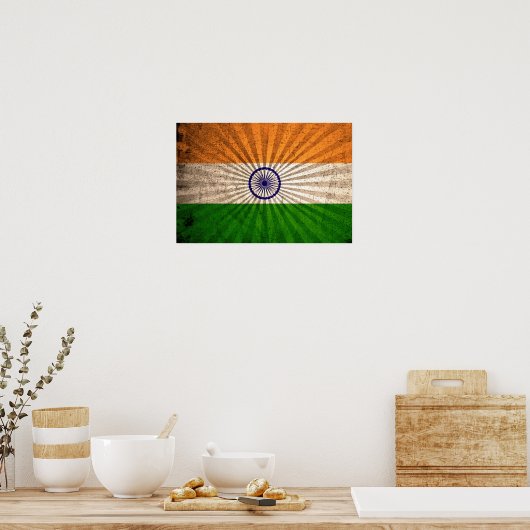Cool Grunge Indische vlag Poster (Keuken)
