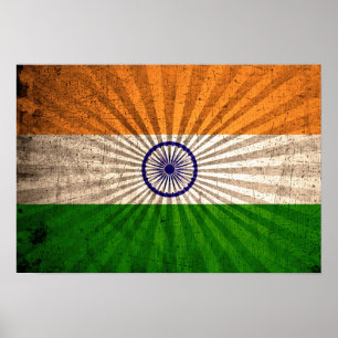 Cool Grunge Indische vlag Poster