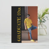 Cool Grunge Lettering 2 Foto Aangepast Afstudeerde Kaart (Staand voorkant)