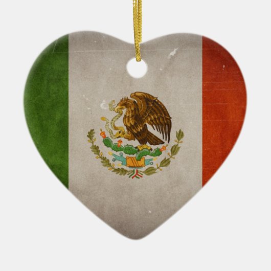 Cool Grunge Mexicaanse vlag Keramisch Ornament (Voorkant)