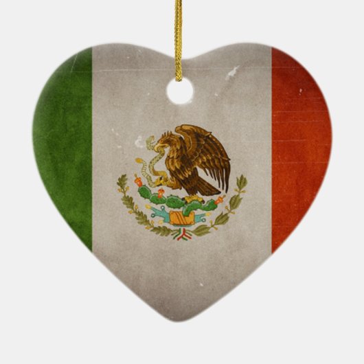 Cool Grunge Mexicaanse vlag Keramisch Ornament (Achterkant)