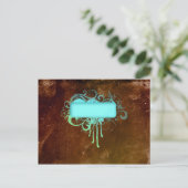 Cool Grunge Monogram Copper Paint Drip Gift Briefkaart (Staand voorkant)