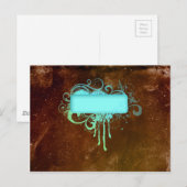 Cool Grunge Monogram Copper Paint Drip Gift Briefkaart (Voorkant / Achterkant)