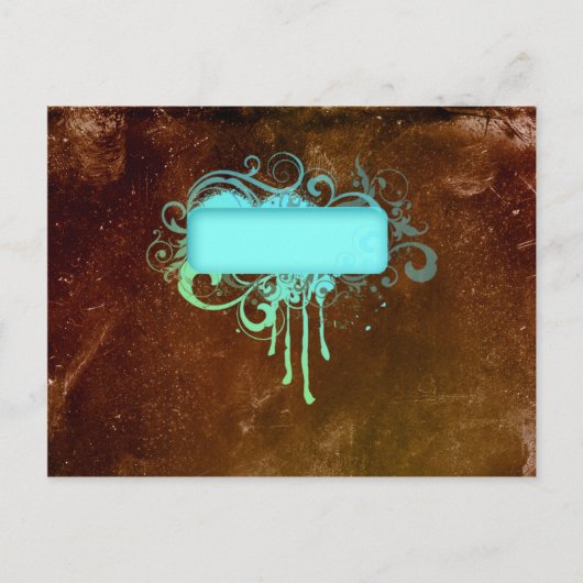 Cool Grunge Monogram Copper Paint Drip Gift Briefkaart (Voorkant)