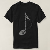Cool Grunge Music Note Grey T-shirt (Design voorkant)